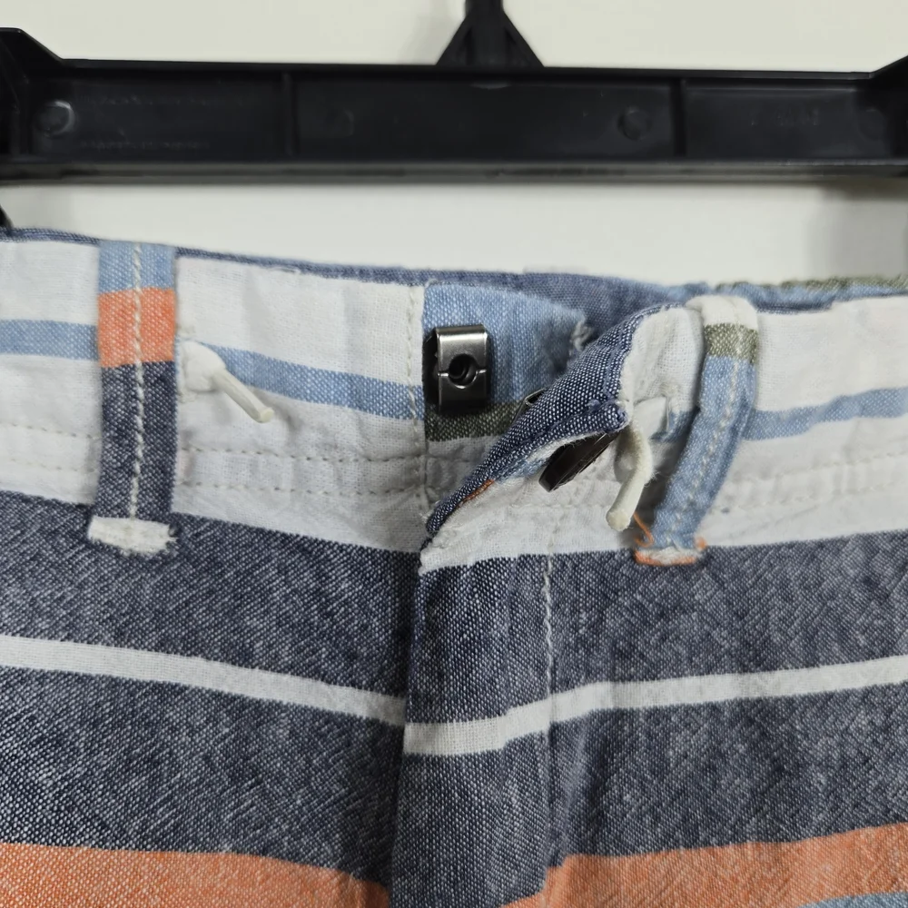 Gymboree Boys Navy White Striped Nautical‎ Bermuda Weathered Preppy Shorts 7